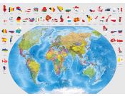 Фотообои политическая карта мира с флагами